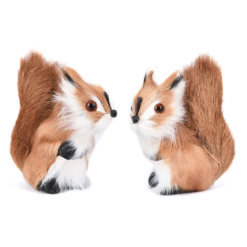 New Hot Simulation Animal Plush Squirrel Mini Stuffed Squirrel Plush Doll Cute Toy Figurines Miniatures Home Decoration