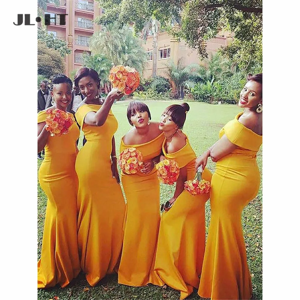 yellow gold bridesmaid dresses