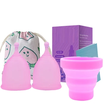 

4Pcs/Lot Menstrual Cup for Feminine Hygiene Medical Silicone Cup Menstrual Reusable Lady Cup