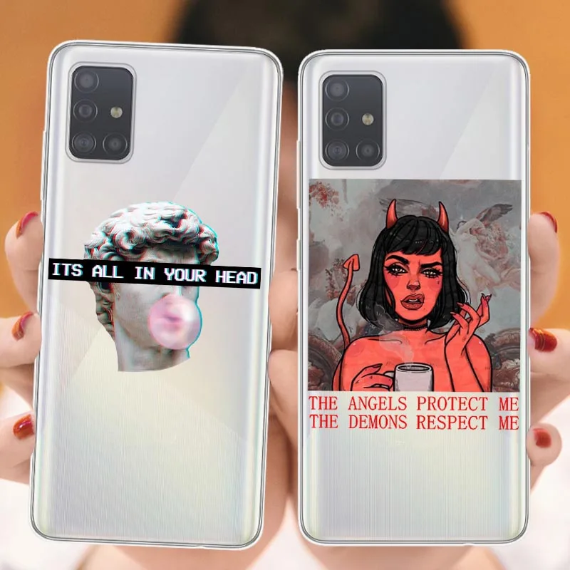 

THE ANGELS PROTECT ME THE DEMONS RESPECT ME Phone Case Cover Funda Coque For Samsungs