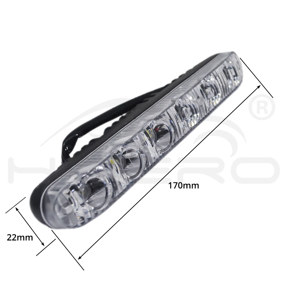 Hviero Auto Led Car Daytime Running Light 6LED DRL Turn Signal White DC 12V Head Light Driving Lamp Brake Light Parking Fog Lights