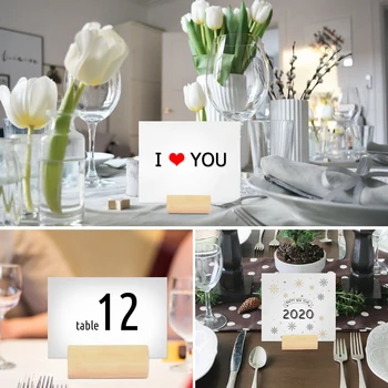 

STOBOK 10 Pcs Business Card Holder Wooden Cylindrical Shaped Photo Stand Picture Holder Handmade Memo Holder