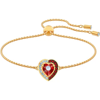 

2020 SWA New BLACK BAROQUE Bracelet Romance Elegant Retro Style Red Heart Crystal Bracelet Fashion Women Romantic Jewelry Gift