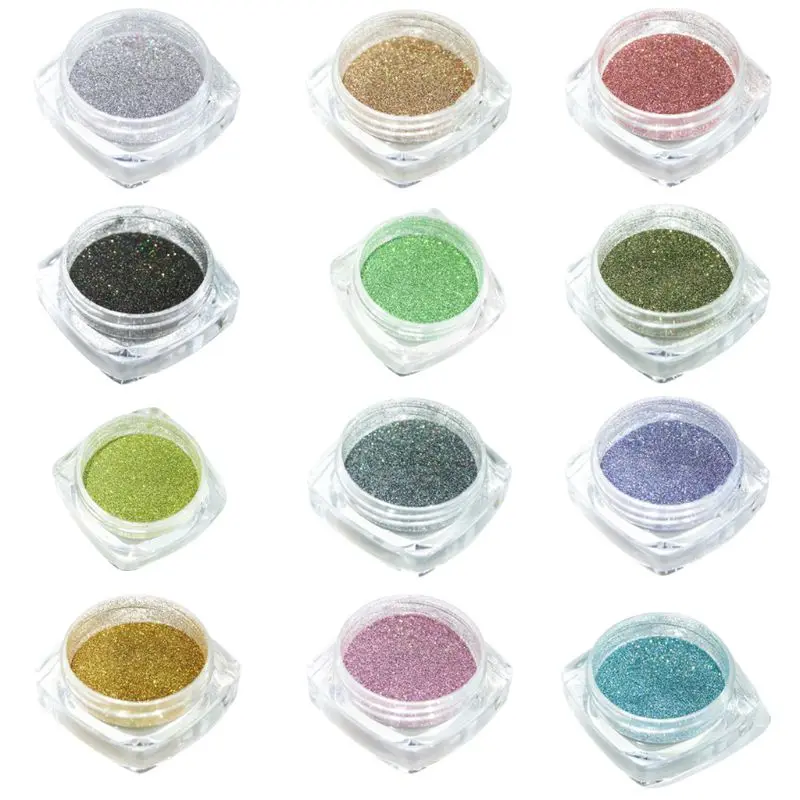 Deals Offer of  12 Pcs/set DIY Filling Material Multi Functional Nail Art Glitter Powder Decoration Jewelry Handmad