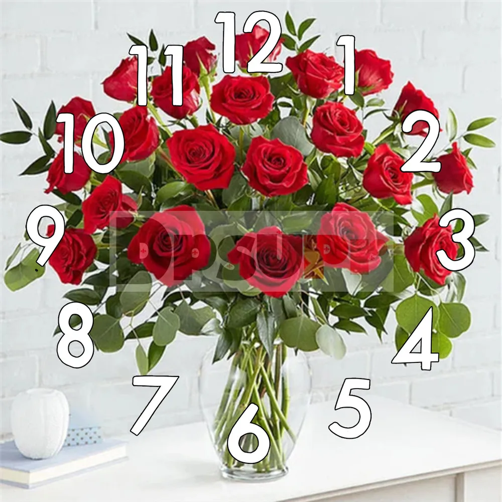 

Dpsupr 5D Diamond Painting Kit With Clock Mechanism Cross stitch Full Square Round Diamond Embroidery Flower Mosaic Home Hj07