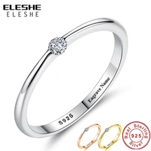 Подлинный eleshe, 925 пробы, серебряные кольца, Круглые, циркониевые, Кристальные, кольца на палец для женщин, свадебные, оригинальные серебряные ювелирные изделия