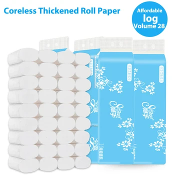 

28 Rolls/Lot Roll paper Toilet Paper 4 Layers Bathroom Toilet Kitchen Paper Tissue Cleaning Paper Wood Pulp Paper Fast Shipping