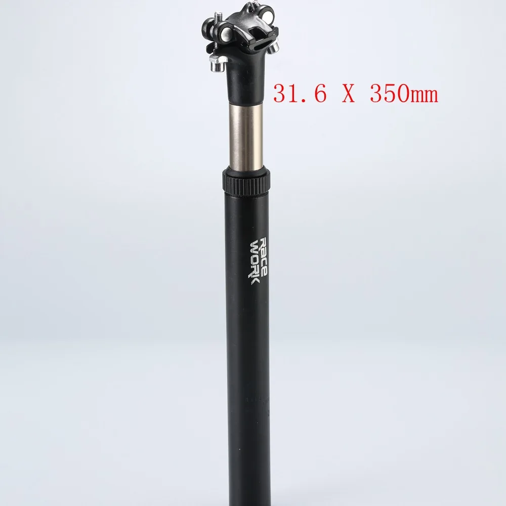 MTB Bike Suspension Travel Seatpost 27.2/ 30.9/ 31.6x350mm bicycle shock absorber seat rod aluminum alloy tube black Seatpost - Цвет: 31.6x350mm