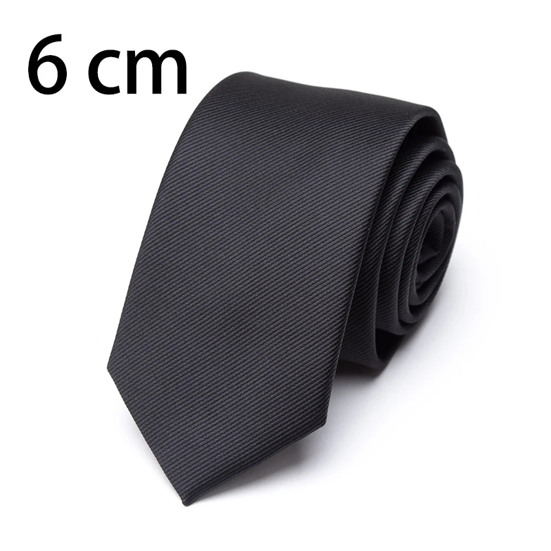 New Mens Tie 8cm 7cm 6cm Classic Black Slim cravatte per uomo accessori cravatte festa nuziale abito formale Casual regali solidi cravatta