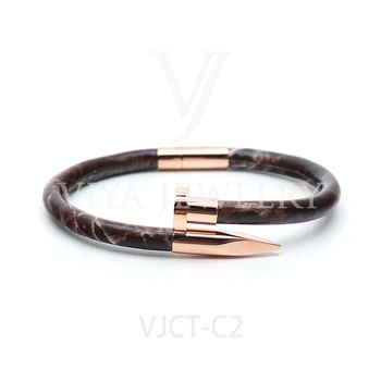 

2020 Customized Leather Bracelet Marble Printing Bangle For Gift
