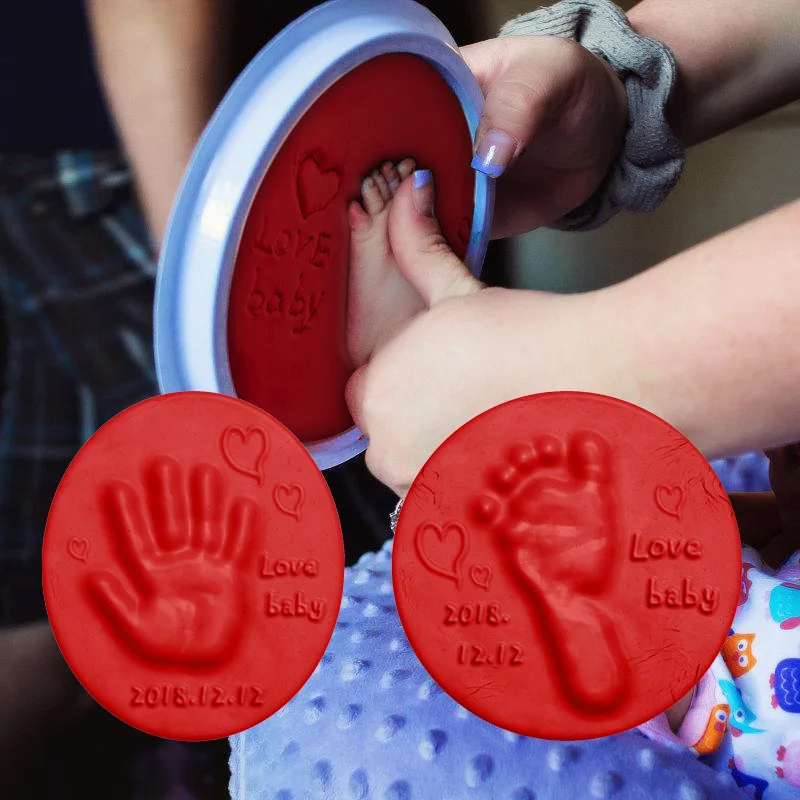 newborn photos Baby Handprint Footprint Air Dry Soft Clay Polymer Hand Foot Inkpad Baby Birth Sign Clay Imprint Casting Plasticine Fingerprint Baby Souvenirs