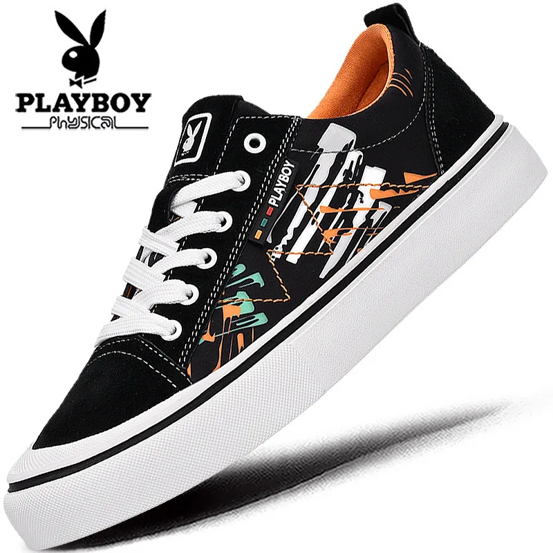 

PLAYBOY MEN'S SHOES 2019 Spring And Autumn New Style Trend Korean-style Men Sports Footwear Low Top Student Board Shoe