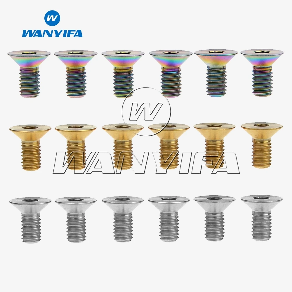 Wanyifa Titanium ti Parafusos Parafuso de Cabeça Escareada Plana Chave Allen m5 x 10 15 25 mm Pcs por Lote