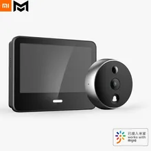 Xiaomi Xiaomo умный видео дверной звонок кошачий глаз HD ночного видения лица детектор двухсторонний домофон Аудио ЖК-дисплей работа с приложением Mijia