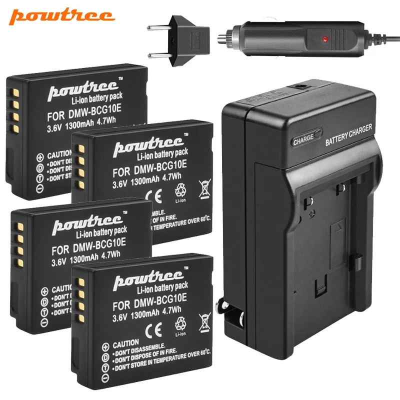 Powtree батарея и Зарядное устройство для цифрового фотоаппарата Panasonic Lumix DMW BCG10 BCG10E DMC-3D1 DMC-TZ7 DMC-TZ8 DMC-TZ10 DMC-TZ18 DMCTZ19