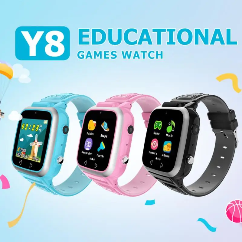 Y8 Smart Watch For Kids MP3 Music Children's Game Sports Pedometer Dual Camera Gift Boys Girls | Электроника
