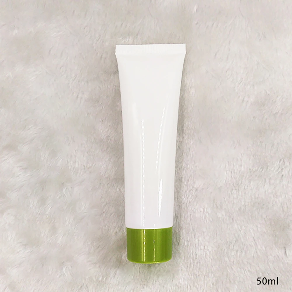 

50ml White Cosmetic Tube with White/Black/Green Rotating Lid