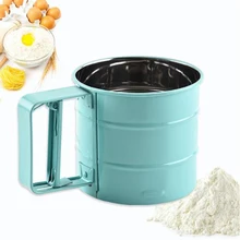 Stainless steel hand-held spray paint flour sieve baking tools manual sieve cup household kitchen baking pastry tools