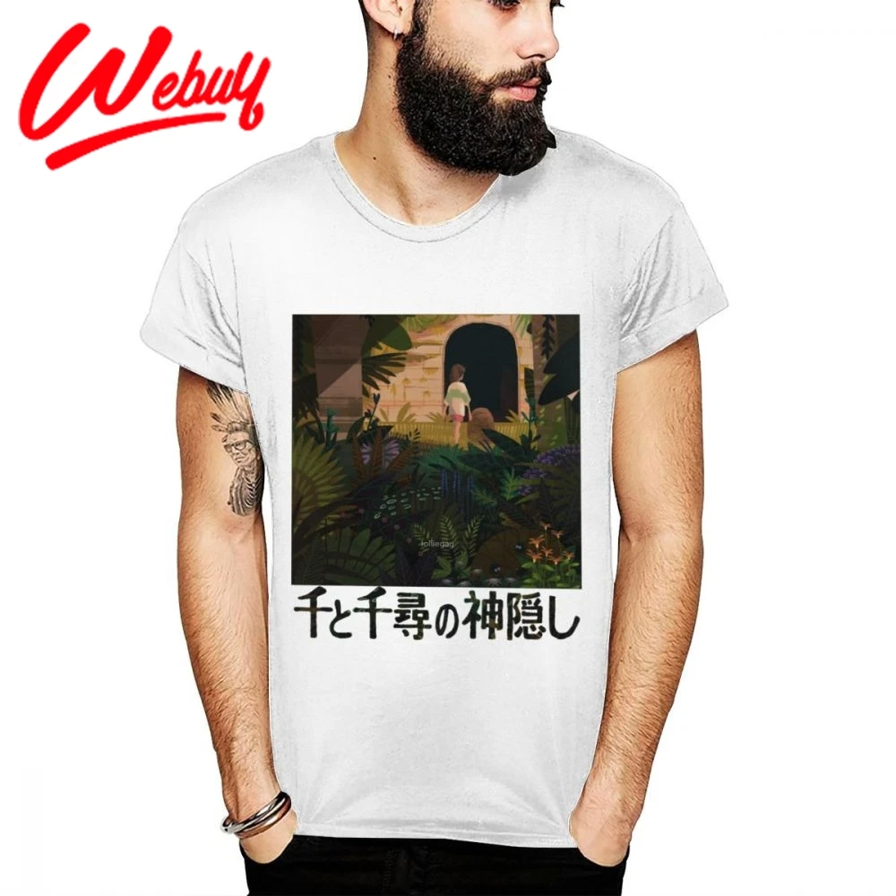 Мужская футболка со спиральным принтом Hayao Miyazaki Studio Ghibli chihiro ogino, мягкая хлопковая Футболка с круглым вырезом, S-6XL Размер