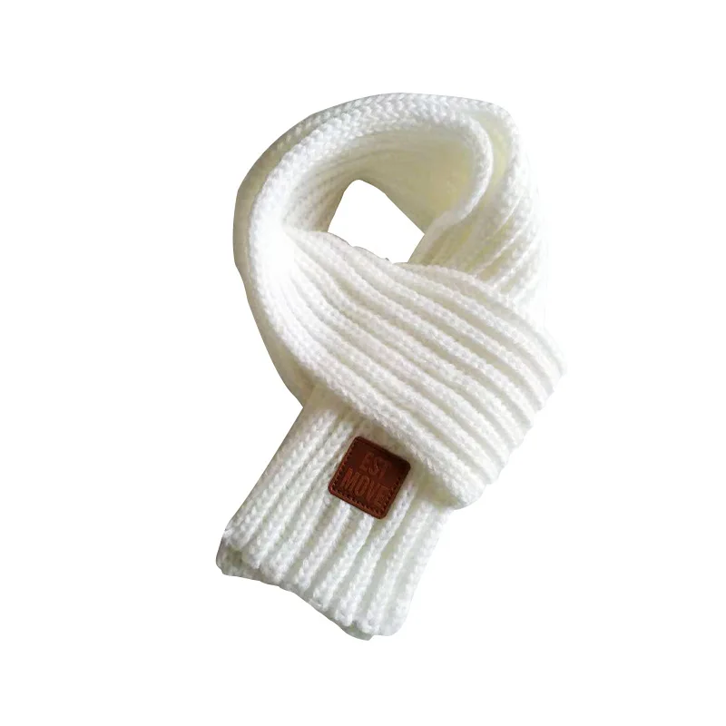 Мода г.; зимние детские шарфы для мальчиков; шарф-кольцо для девочек; мягкий детский шарф; плотный теплый шарф-стрейч - Цвет: Белый