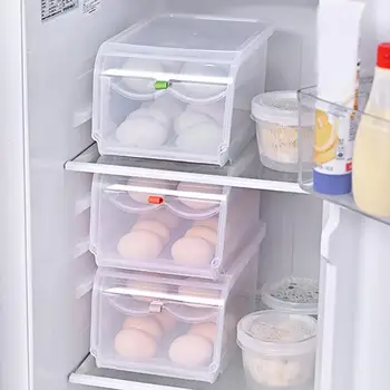 

New Household Egg Carton Refrigerator Kitchen Double-layer Storage Box Egg Rack Automatic Rolling Storage Box 40P