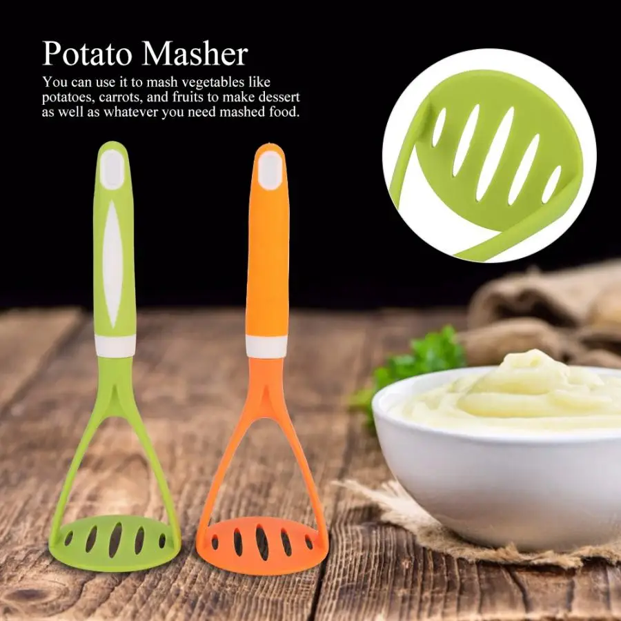 

Long Handle Pusher Potato Masher With Broad Mashing Plate For Smooth Mashed Potatoes Fruit Vegetable Tools Press Crusher
