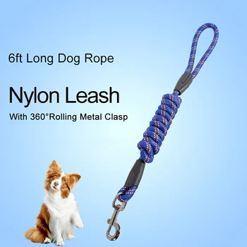 

New Outdoor Pet Products Dog Leash For Leash Rope Pets Lead Dog-Collar Harness 6ft Dog Rope Metal Clasp Dog Chain Traction Rope