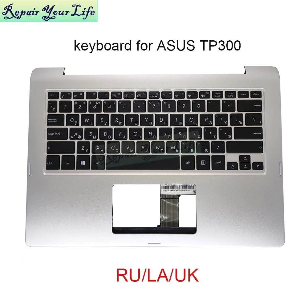 Tp300 Uk Gb Ru Keyboard C-Cover Case Per Asus Transformer Book Flip Tp300Ua Tp300La Russian Latin Muslimatic R30580 R30470