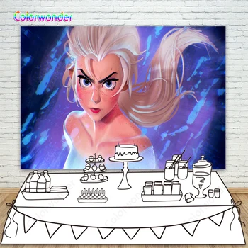 

Photo Backgrounds Forzen Elsa Princess Oil Painting Artistic Photography Backdrops For Girls Happy Birthday Party Decorations