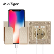 Minitiger ЕС стандартная электрическая розетка с двойным USB 2.1A цинкового сплава высокого класса Ретро панель 16A Золотой зарядный порт настенная розетка
