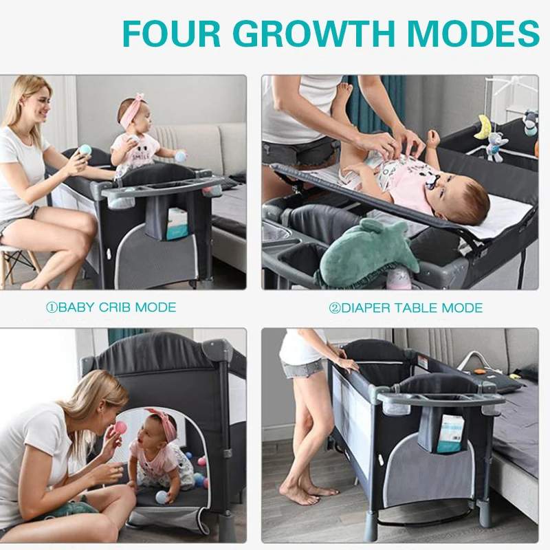 Европейский Multifunctionbaby кроватки для новорожденных складной детский манеж