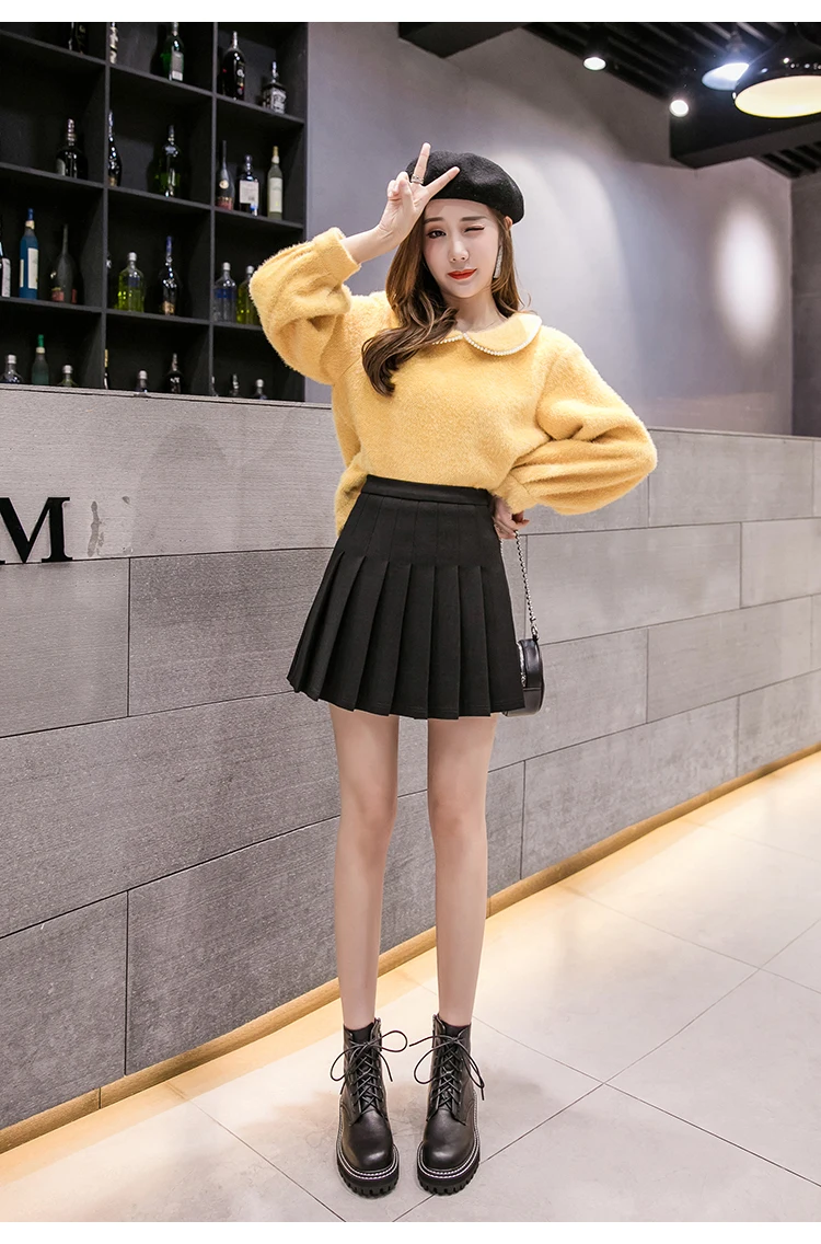Faldas mujer moda юбки женские s мини юбки женские модные зимние повседневные плиссированные юбки с высокой талией 7745 50