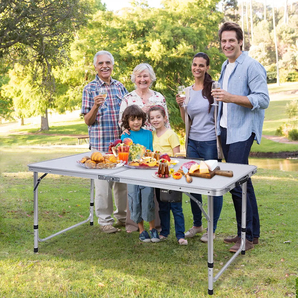 

Nidouillet Aluminum Folding Camping Table Portable Adjustable Height For Indoor Outdoor BBQ Picnic