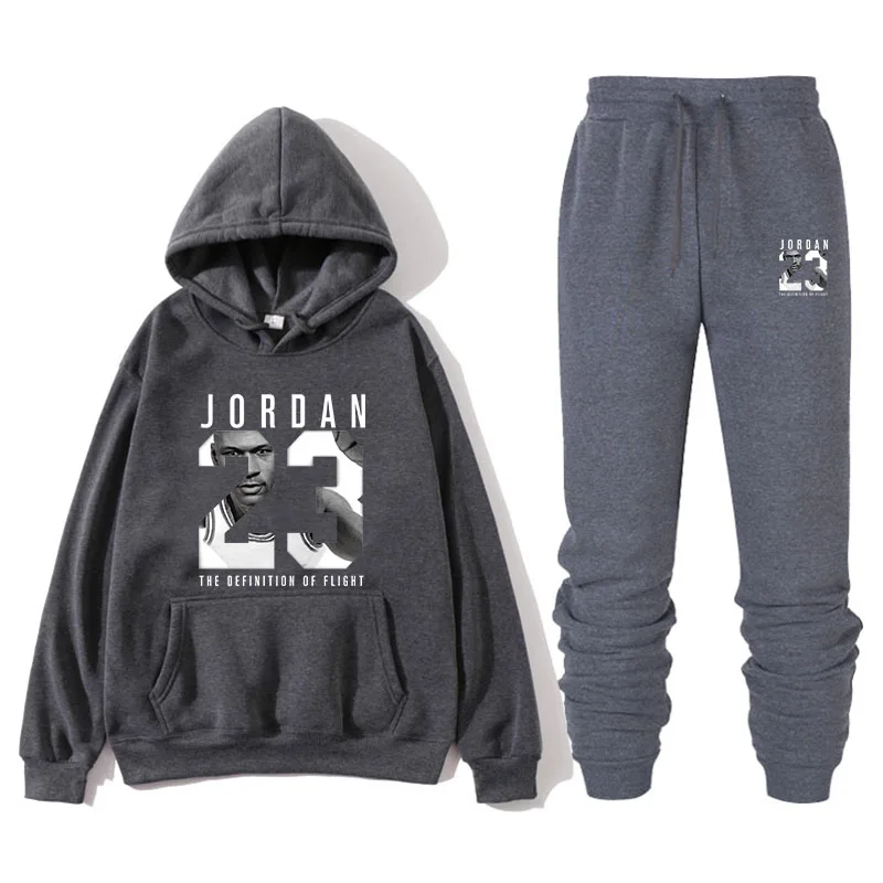 Новинка 2019 брендовая спортивная одежда мода JORDAN 23 Мужская спортивная одежда из двух предметов флисовая толстовка с капюшоном + брюки