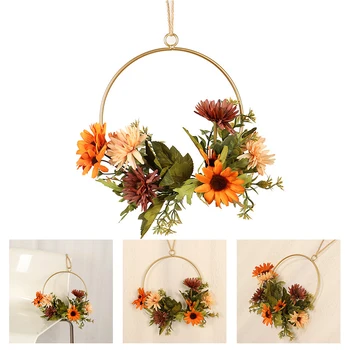 

Simulation Sun Daisy Ring Door Decoration Hanging Decoration Artificial Wreath Wall Sunflower Garland Geometric Front Door