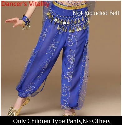 Only pants as Photo Индийской танцовщицы, штаны Детский костюм для танца живота для девочек, Восточный танец Практика Брюки выступление конкурс костюм одежды - Цвет: Only pants as Photo