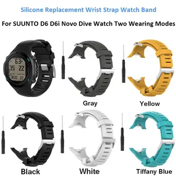 

Silicone Replacement Wrist Strap Watch Band for SUUNTO D6 D6i Novo Dive Watch Two Wearing Modes