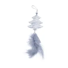 Christmas Ornaments Five-pointed Star Love Feather Pendant Christmas Tree Pendant Hanging For Home Ornament