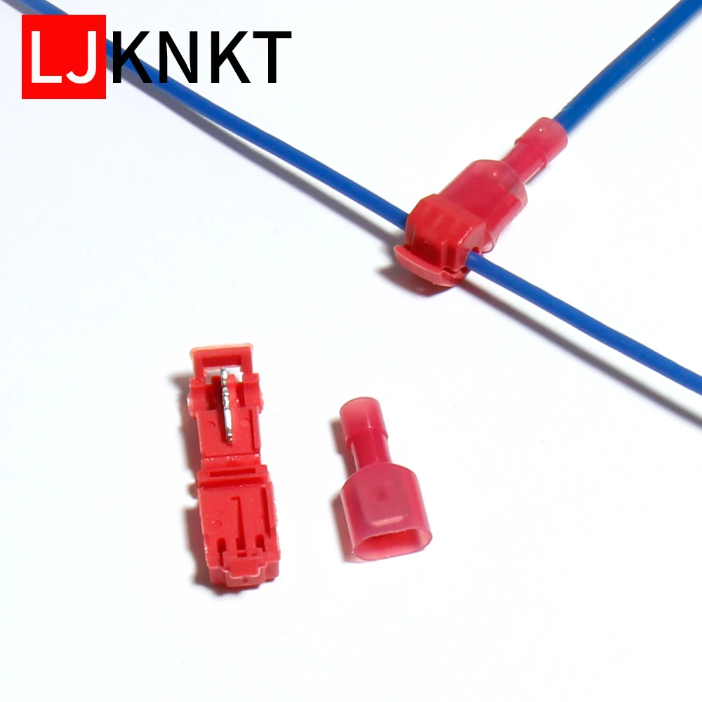 

new T wire connector Crimping terminal Avoid peel blue Household use Break-free quick terminal 200/400pcs