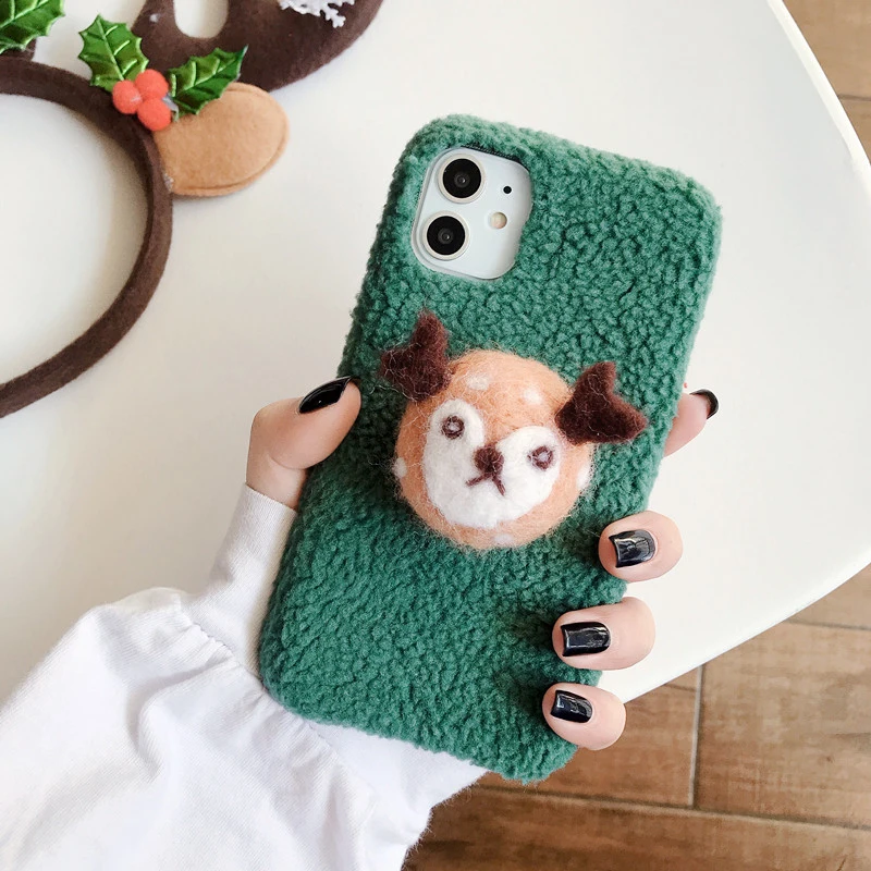 Мягкий Силиконовый противоударный чехол с оленем для iPhone 11 Pro Max чехол с милой собачкой плюшевый чехол для iPhone X XR XS MAX 7 8 6 6S Plus Coque