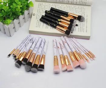 

10 Pcs professional makeup brush Set tools Powder Foundation Eyeshadow Lip Eyeliner Blush Marble Face Makeup Brushes