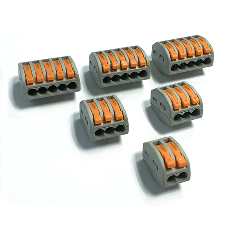 Mini Fast Wire Cable Connectors Universal Compact Conductor Spring Splicing Wiring Connector Push In Terminal Block Connectors Aliexpress