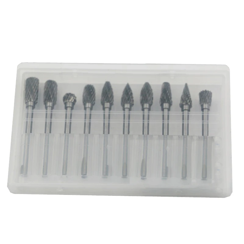 

10In1 Type A-N Tungsten Steel 2.35Mm Shank Grinding Drill Tools High Quality Up to 85 Hardness For Dremel Tools