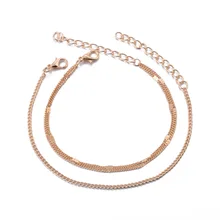 Европейский и американский Летний день, стиль, простой стиль, плитка, декоративный узор, элегантный двухслойный ножной браслет, Пляжная цепочка