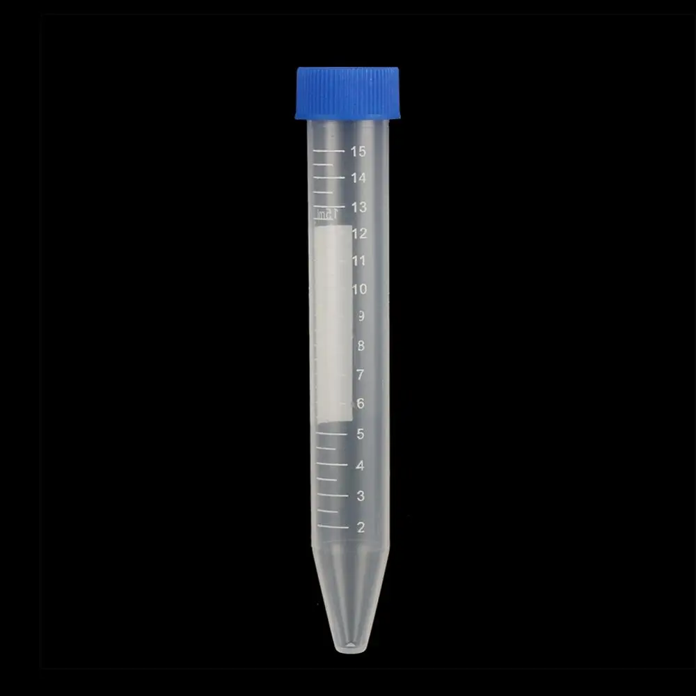 10Pcs 15ml Transparent Screw Cap Cone Bottom Centrifugal Tube with Scale Free-standing Centrifuge Tube Laboratory Vial Container centrifuge tube