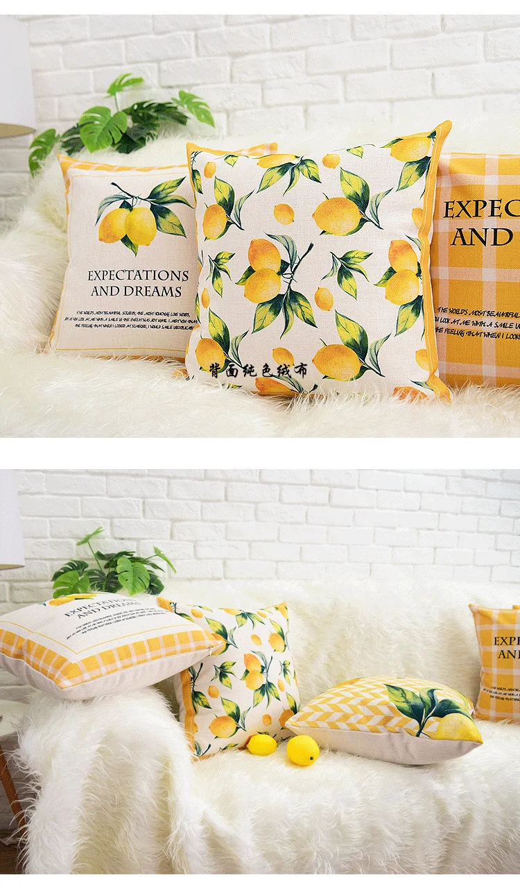 Description Picture 6 of itemLemon Letter Printed Cushion Cover for sofa Chair Car Home decorative pillow cover 45x45cm Wedding decoration pillow case