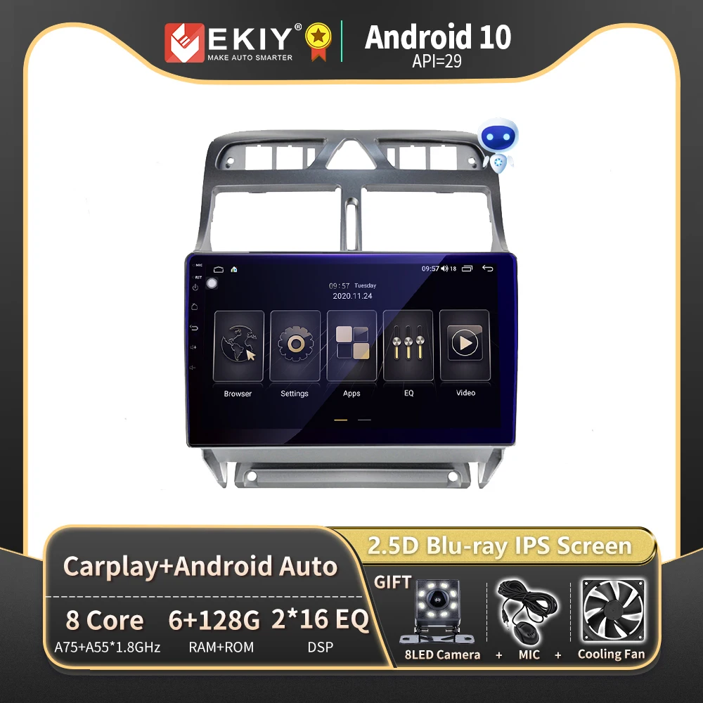 EKIY T900 автомобильный Радио Android для Peugeot 307 SW 2002-2013 Мультимедиа GPS Видео плеер