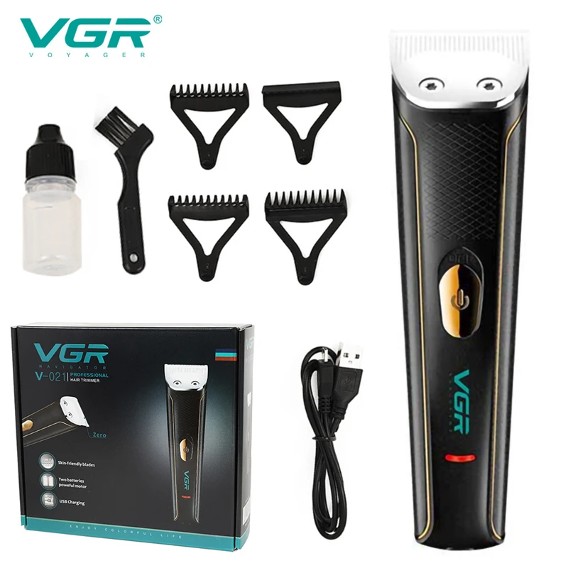 VGR 021 Hair Clipper Professional Personal Care Portable Barber Trimmer USB Rechargable Washable Barbershop Haircut VGR V021 6