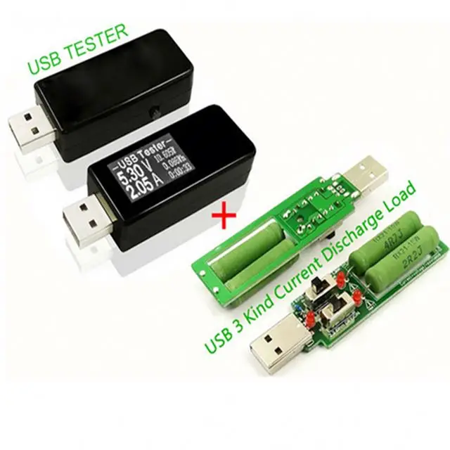 

USB tester DC Digital voltmeter amperimetro current voltage meter amp voltammeter detector power bank charger indicator+usb load