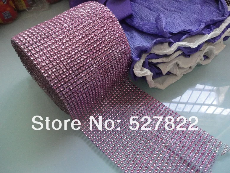 4.5x10 Yards 24 Row DIAMOND MESH WRAP ROLL SPARKLE RHINESTONE Crystal Ribbon x GoldBlackPinkSilverGoldRose Purple3.JPG